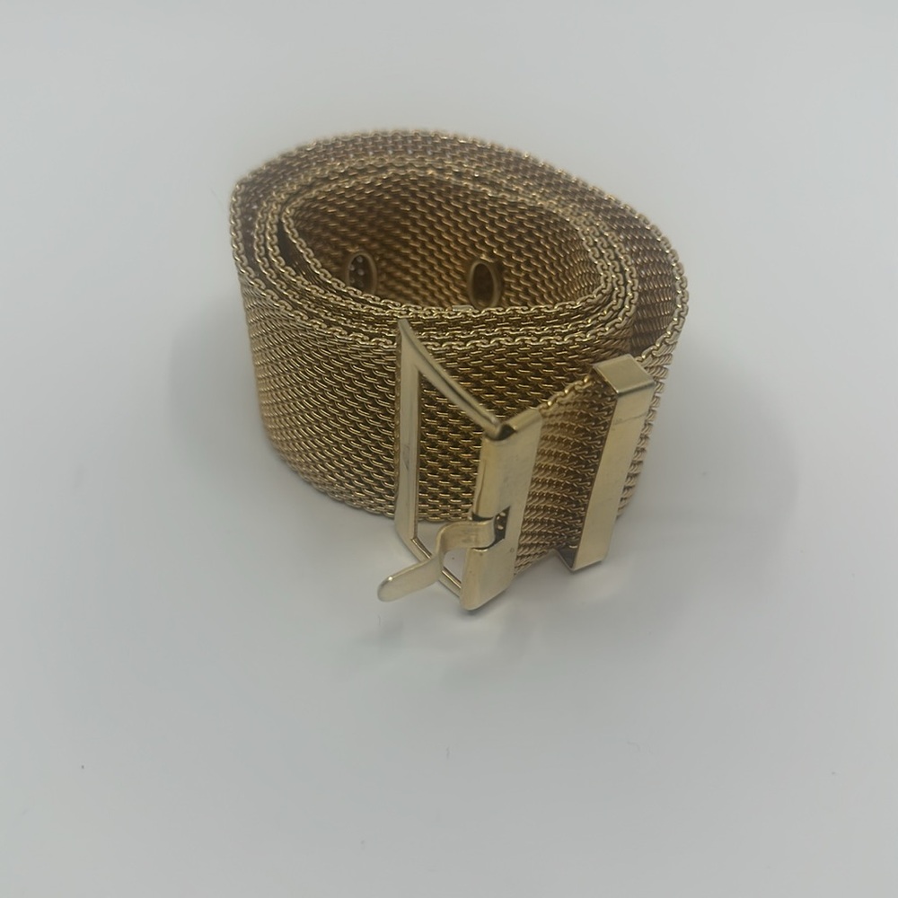 Vintage goldtone mesh metal wide belt